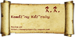 Kemény Károly névjegykártya